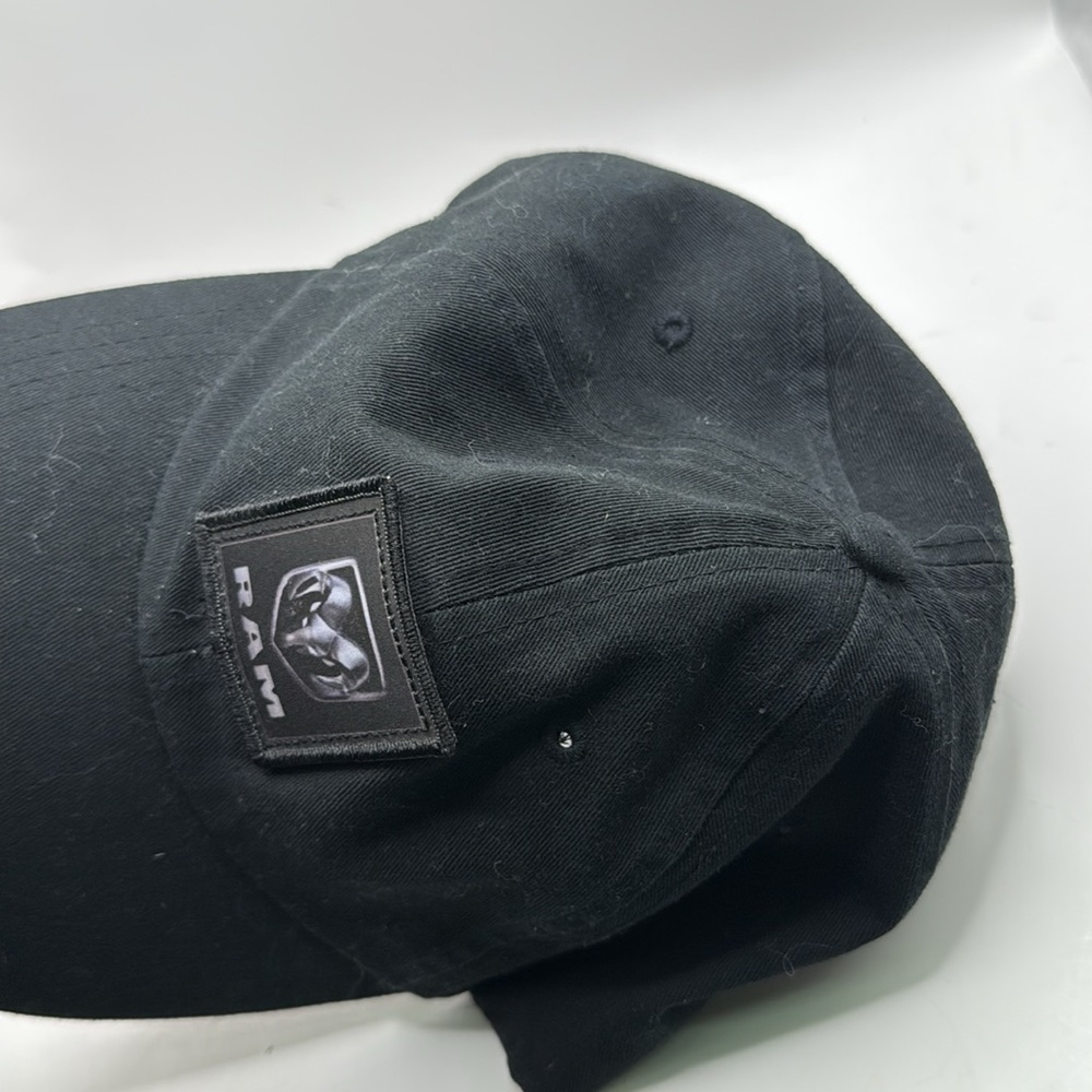Black Dodge RAM Truck Built To Serve Hook & Loop Logo Baseball Cap Hat - Picture 7 of 11